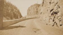 Road beside mountain face, Western Trip
