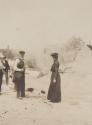 Walter Hubbell and Mary Mulligan near Yellowstone geyser, Western Trip