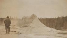 View of Yellowstone geyser, Western Trip