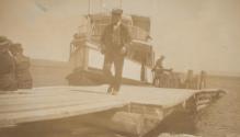 Group near docked boat, Western Trip