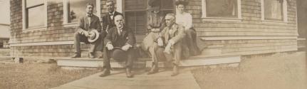 Mulligans and Hubbells with unidentified men, Western Trip
