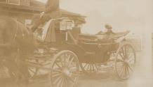 Maria Eastman in carriage, Western Trip