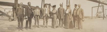 Mulligans and Hubbells with unidentified men, Western Trip