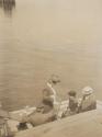 Adelaide Hubbell and Mary Mulligan getting into boat, Western Trip