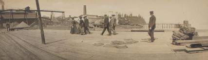Group walking by factory, Western Trip