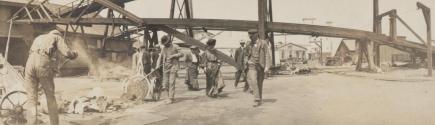 Group walking by factory, Western Trip