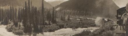 View of mountains from railroad, Western Trip