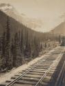 View of mountains from railroad, Western Trip