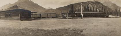 Train at railroad stop, Western Trip
