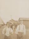 Boys beside train, Western Trip