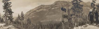 Travel companions at scenic overlook, Western Trip