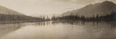 View of lake and mountains, Western Trip