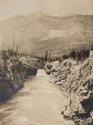 View of river and distant mountains, Western Trip
