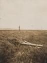 Man on railroad tracks, Western Trip
