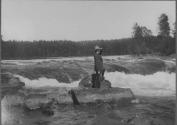 Camping Companion on River, George Eastman's Nipigon Trip