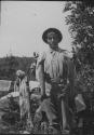 Camping Companion Displaying Fish, George Eastman's Nipigon Trip