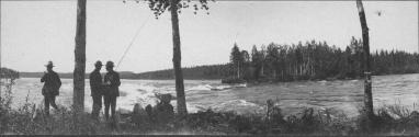 Camping Companions Beside River, George Eastman's Nipigon Trip