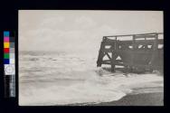 [Dock and ocean waves]