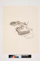 [Drawn figure arched backward with two cars]