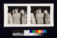 Die Sieger der Leistungswettkämpfe der deutschen Betriebe. Adolf Hitler und Dr. Robert Ley beglückwünschen einen Gewinner