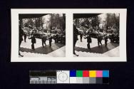 Das Münchener Abkommen im "Führerbau" am Königsplatz-Chamberlain mit seiner Begleitung