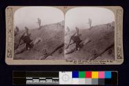 Through gas and smoke, our troops advance to the final assault of Passchendaele Ridge.