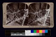 An important sector of the Hindenburg defences, as seen at 8,000 ft. showing series of elaborate trenches.