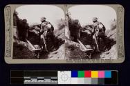At the bayonet's point our lads rush and capture a German machine-gunner in his lair at Croisilles.
