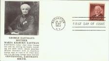 Envelope celebrating George Eastman's Centennial featuring an image of Maria Kilbourn Eastman