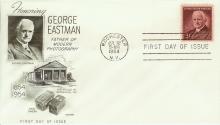 Envelope celebrating George Eastman's Centennial featuring an image of Eastman's childhood home