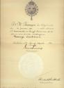 Certificate of the Royal Order of Knights Commander of Vasa given to George Eastman