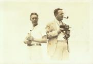 Harold Henn and Harris Tuttle with movie cameras