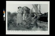 Frances Webb and Pat Pratt with helper at Fresh Pond Reservoir