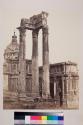 Three Columns. Temple of Jupiter Tonans. Arch of Septimius Severus.