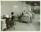 Woman at typewriter and Kodak Contest Signs