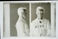 [George Flannan, police booking photograph (profile and full face)]