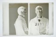 [Charles McGrath, police booking photograph (profile and full face)]