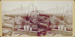 Sutcliff Breech loading cannon, weight 21 tons, weight of ball 250 lbs. Weight of cartridge 50 lbs.