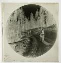 [Emily Sibley Watson, riding side-saddle, possibly Yellowstone National Park]