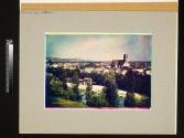 [Panoramic view of the town of Agen in Aquitaine, and the 12th century cathedral of St. Caprais]