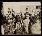 Lescowatz, Serbia. Close-up of group of Greek Refugees.
