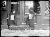 Newsies selling in saloons at night. New England