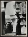 [Close-up of the little wooden houses and figures which my father, Lyonel Feininger, used to make around Christmas as toys for us children.]