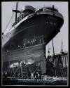 [Port of New York, French liner in dry dock]