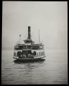 Manhattan-Hoboken ferry on foggy morning
