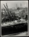 Aircraft carrier under construction at Brooklyn Navy yard