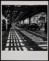 [Elevated railroad structure on the Bowery]