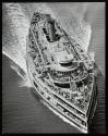The "Day-Line" excursion steamer S.S. Hendrick Hudson on Hudson River, seen from George Washington Bridge