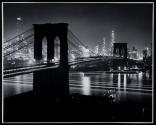 [The Brooklyn Bridge at night]