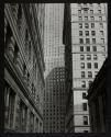 Looking through Rector Street towards Broadway, and No. 1 Wall Street, the Irving Trust Company's Building